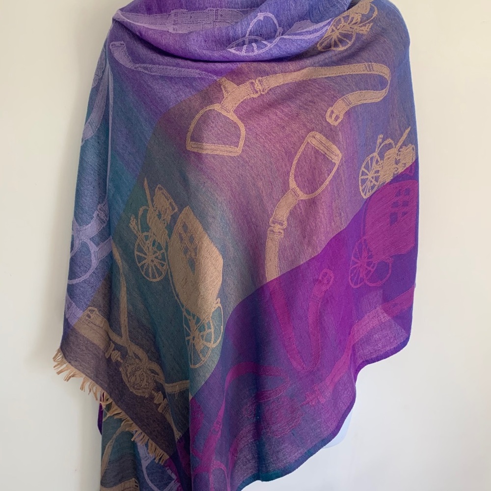 Purple Tan Scarf Shawl